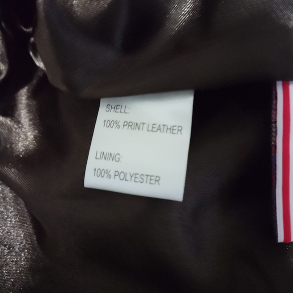 NEW Ladies Brown Reptile Print Leather Truckers Style Jacket Size L - Picture 8 of 9